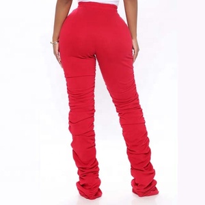 PIHA SPORTS Pantalon de survêtement empilé pour femme, design personnalisé avec logo, collection été 2026, en molleton, avec cordon de serrage, taille mi-haute, respirant, écologique, coupe ample - Product Image 6