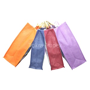 Bolsa de Compras de Yute Ecológica y Natural, con Asas de Caña, Estampado Floral Multicolor, Bolsa de Compras de Arpillera - Product Image 2