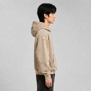 Sudadera con capucha para hombre al por mayor, con tela resistente, diseño moderno, ajuste cómodo y acabado desgastado elegante para uso diario. - Product Image 2