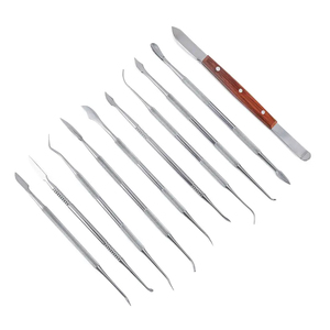 Ensemble de 12 outils de sculpture sur cire en acier inoxydable, kit d'équipement de laboratoire dentaire, instruments manuels professionnels pour dentistes - Product Image 2