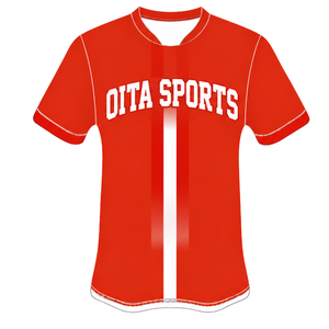Ensemble de rugby rouge vif et blanc, maillot à manches courtes avec fermeture éclair sur le devant, short assorti, respirant, uniforme de sport pour l'entraînement en équipe - Product Image 3
