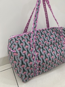 Lightweight Sport Portable Handmade Quilted Duffle <b>Bag</b> High Quality Cotton Weekender Women Block Printed Stylish Durable - Product Image 3