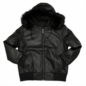 Blouson en cuir réversible pour homme, très demandé, confortable, entièrement noir, professionnel, respirant, écologique, tricoté pour l'hiver, personnalisable - Product Image 1