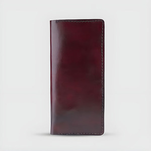 Burgundy <b>Leather</b> Long <b>Wallet</b> For <b>Men</b> Designer <b>Bifold</b> Card Holder Zipper Coin Pocket And Secure Snap Closure - Product Image 2