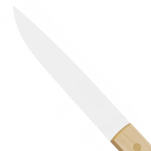 Couteaux à steak avec manche en bois, lame dentelée en acier inoxydable et triple rivet, pour la restauration et la maison - Product Image 4