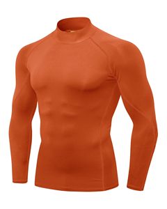 Men Compression Shirt MMA Rash Guard Turtle Neck <b>Long</b> <b>Sleeve</b> Athletic <b>Base</b> <b>Layer</b> Rash Guard For Gym Training Running Cycling Top - Product Image 1