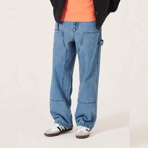 Jean Droit Homme Hiver Haute Qualité en Denim Teint Uni Coupe Classique Broderie Solide Respirant Imperméable Écologique Décontracté - Product Image 5