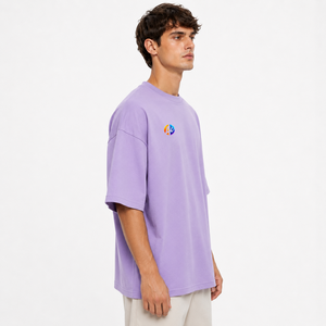 เสื้อยืดโอเวอร์ไซส์ลำลองสำหรับผู้ชาย ออกแบบมาให้สวมใส่สบาย ผ้าเนื้อนุ่ม แขนสั้น คอกลม เหมาะสำหรับใส่ในชีวิตประจำวันและกิจกรรมกลางแจ้ง - Product Image 2