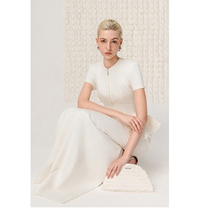 Jupes longues taille haute pour femmes, nouvelle jupe maxi OPALINE, jupes maxi élégantes en lin de qualité supérieure pour femmes, longueur au sol, ODM - Product Image 1