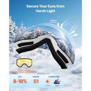 Occhiali da Sci Senza Montatura OTG per Uomo, Donna e Giovani, Lenti Cilindriche con Rivestimento Revo Rosa e Montatura in TPU, Occhiali da Neve Antiappannamento con Magnete - Product Image 3