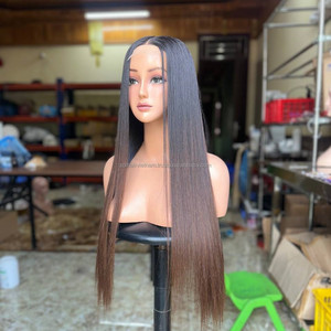 Perruques Lace Front en Cheveux Naturels Vietnamiens, Sans Nœuds, Sans Chute, Lisses Comme des Baguettes, HD Transparentes, Personnalisables - Product Image 1