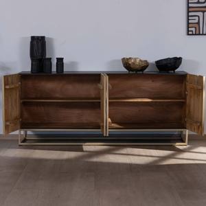 Vandana Crystal Vision 4-door <b>sideboard</b> in metal and solid wood - Product Image 2