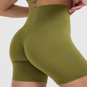 กางเกงขาสั้นออกกำลังกายสำหรับผู้หญิง ยิม บูตี้ โยคะ วิ่ง แอธเลติก เอวกลาง ระบายอากาศได้ดี เป็นมิตรกับสิ่งแวดล้อม รับสกรีนโลโก้ ผ้าสเตรช - Product Image 5