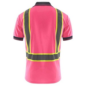 Pink <b>Polo</b> Shirts High Visibility Workwear Reflective Short Sleeve <b>Polo</b> Shirt Cheap price All Size - Product Image 5