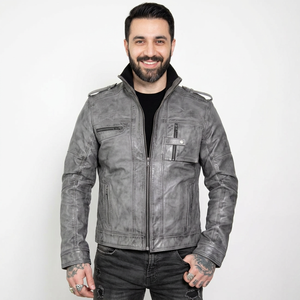 Fully Customized Genuine Cowhide <b>Men</b> Leather <b>Jackets</b> Made in Pakistan Wholesale Leather winter <b>jacket</b> For <b>Man</b> - Product Image 1