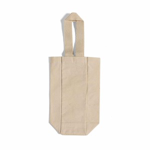 Black Canvas Wine Tote <b>Bag</b> with Beige Handle <b>Medium</b> <b>Size</b> Functional Design for Carrying Bottles and Glasses - Product Image 4