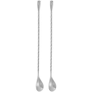 Cuillère de bar à cocktails en métal, en acier inoxydable, à long manche, outil de mélange de boissons, accessoire de mélange pour professionnels - Product Image 4