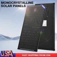 Panneau solaire monocristallin Rvpozwer 100W à cadre noir, double vitrage, demi-cellules, efficacité 22%, garantie 25 ans pour stockage d'énergie sur toiture