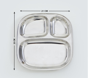 Assiette à dîner en acier inoxydable avec compartiments, en gros |   Acheteurs européens |   Logo de marque privée |   Fournisseur Fabricant - Product Image 4