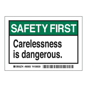 Étiquettes d'avertissement autocollantes durables Brady Safety First, rouleau d'autocollants mats en relief pour la sécurité industrielle et en laboratoire - Product Image 2