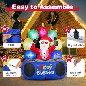 Orbe gonfiabile da 6 piedi con LED RGB a tema DJ Santa # # # #   Decorazioni per Feste all'Aperto # # # #   Modalità Silenziosa Musica # # # #   Picchetti/Corda # # # #   Configurazione Rapida - Product Image 3