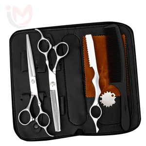 Ciseaux à cheveux argentés, ensemble de ciseaux à effiler, acier inoxydable, kit d'outils professionnels pour coiffeur - Product Image 4