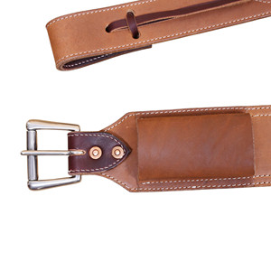 Sangle de selle en cuir d'Argentine occidentale avec boucles à roulettes - Product Image 4