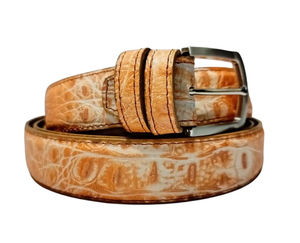 Cinturón de Cuero de Cocodrilo Hecho a Mano para Hombre, Piel Exótica Genuina, 35 mm de Ancho, Correa Ajustable de Lujo y Elegante - Product Image 1