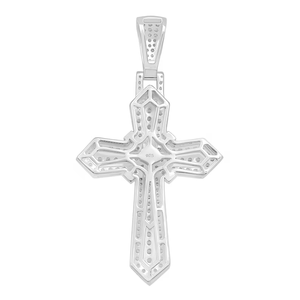 Pendentif Croix Effet Diamant Sertie de Moissanite, Finition Argent 925, Collier Hip Hop Religieux de Luxe, Bijou Tendance - Product Image 4