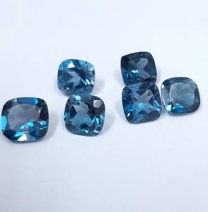 Topacio Azul de Londres Natural, Corte Cojín, Facetado, Calibrado, Piedra Preciosa Suelta para Joyería - Product Image 3
