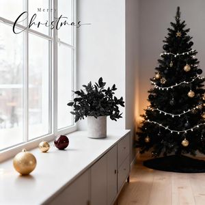 Confezione da 3 topiari artificiali di eucalipto neri, decorazioni di Halloween per la casa, l'ufficio, la scrivania, gli accessori per il bagno, piante finte - Product Image 3