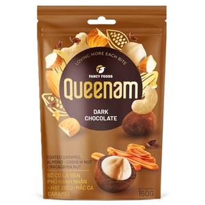 Fabricación al por Mayor y Exportación de Chocolate Puro en Drageas OEM/ODM HALAL 150G, Chocolate Negro Recubierto de Caramelo, Almendras, Anacardos y Nueces de Macadamia - Product Image 1