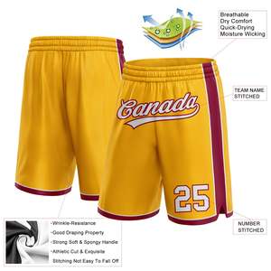 Yellow Mesh Basketball Shorts Men Custom Team Uniform <b>Athletic</b> Shorts Quick Dry Breathable Sportswear Bulk Factory Low MOQ - Product Image 2
