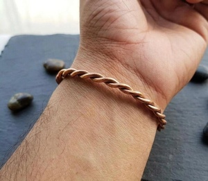 Bulk Purchase Solid Copper <b>Rope</b>-Design Jewelry Handcrafted Twisted Solid Copper Bangle <b>Bracelet</b> - Product Image 3