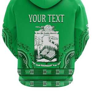 Sweat à capuche zippé Iota Phi Lambda Sorority vert émeraude avec motif Dashiki Rose, sweat-shirt personnalisé à fermeture éclair intégrale unisexe, sweat à capuche africain - Product Image 6