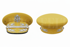 Vintage Style Embroidered Formal Uniform <b>Cap</b> Decorative Peak <b>Hat</b> with Metallic Badge Design for Costume & Collection Visor <b>Hats</b> - Product Image 6