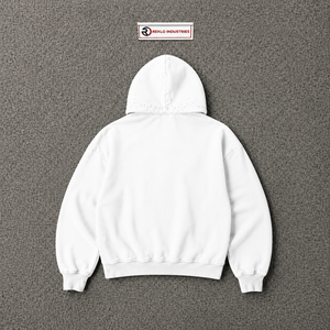 Sweat à capuche zippé blanc délavé, style vintage, coupe oversize streetwear, fermeture éclair intégrale, coupe décontractée, unisexe, coton épais - Product Image 6