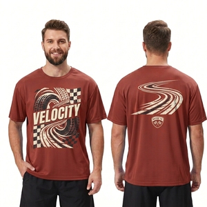 T-shirt de sport pour homme Dusty Mauve Typography, coton et polyester, finition douce, manches courtes, entraînement, fitness, coupe décontractée - Product Image 4