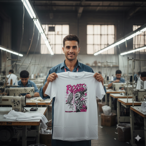 T-shirt homme noir à imprimé graphique, 100% coton de haute qualité, coupe ample, impression DTG, style cropped et boxy. - Product Image 3