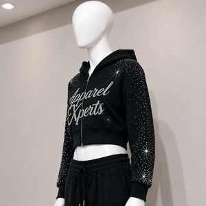 Apparel Xperts Ensemble 2 pièces pour femme, fermeture éclair, coupe droite, longueur normale, vêtements de sport décontractés, polaire 100% coton, streetwear - Product Image 5
