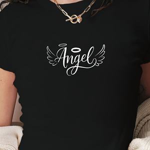 Ange écrit en script cursif t-shirt court mode femme - Product Image 1