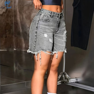 Wholesale <b>Women's</b> High Waist Ripped Denim Shorts Casual <b>Jean</b> Shorts Custom Logo & Design OEM Supplier - Product Image 3