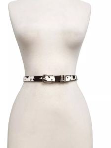 OEM personalizado de los hombres de pelo de vaca en cinturón de cuero precio barato al por mayor Casual Vintage estilo de moda occidental - Product Image 4