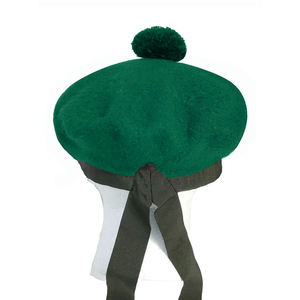 หมวกบัลมอราลขนสัตว์สีเขียวเทอร์ควอยซ์สไตล์สก็อต ทำมือ พร้อมพู่ห้อย  รับผลิตตามสั่ง ขายส่งจากโรงงาน - Product Image 5