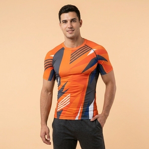Wholesale Men Compression T Shirt Custom Sublimation Print Fitness Gym Workout Sports Base Layer Tight Athletic Training Wear - Product Image 5