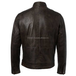 Vestes en cuir véritable MH Wholesale, logo personnalisé, marque privée, veste de motard pour homme, OEM ODM - Product Image 2