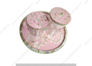 Bandeja de Servicio de Madera y Acrílico con Tapa de MOP, 32x32x5 CM, Color Rosa, Certificación EPCH, para Hoteles y Restaurantes, Artesanía de Calidad - Product Image 2