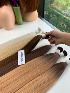 Extensions de cheveux naturels NASA, cheveux vietnamiens bruts en vrac, double tirage, blancs, rapport de longueur supérieur à 65% - Product Image 6