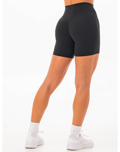 High Waist Women's Solid Gym <b>Tights</b> Hot Shorts Custom Logo Breathable Elastic Waist Skinny Fit Quick Dry Low MOQ - Product Image 4