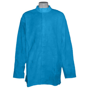 เสื้อแจ็คเก็ตหนังวัวสีขาวสำหรับงานเชื่อม ได้รับมาตรฐาน CE หนา 11 ออนซ์ อุปกรณ์ป้องกันส่วนบุคคล ป้องกันความร้อน ไฟ และประกายไฟ ป้องกันมือและแขน - Product Image 5